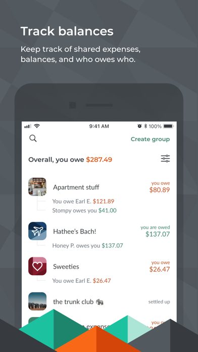 Splitwise group balances screen