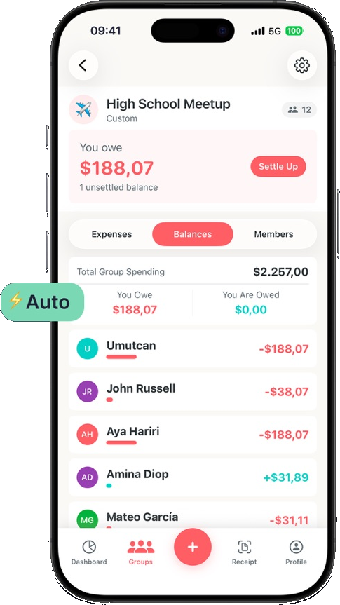 Balances screen collapsing many transactions into one payment