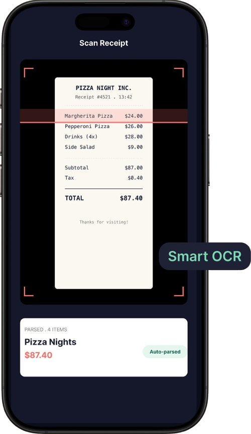 Receipt scanning with smart OCR